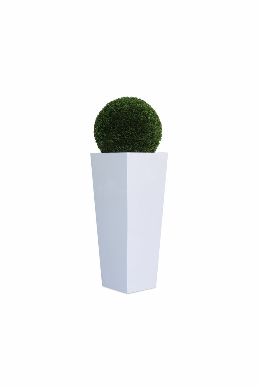 51 Cm Topiaire avec Grand Beau Fibre de Verre Vase