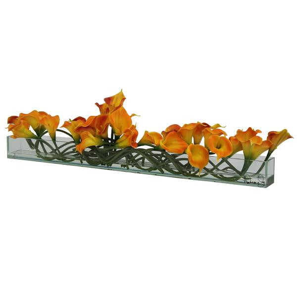 122 Cm Casa Moderna Pot Plateau en Verre avec Mango Arums