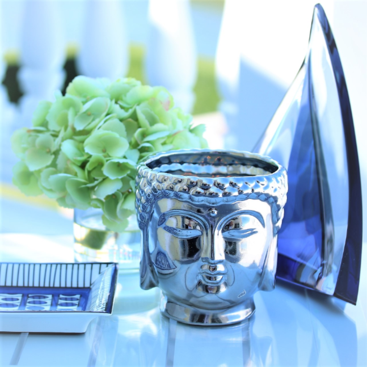 Buddha 3-Wick Scented Bougie (Argenté / Doré / Blanc)
