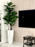 Figuier Lyre Arbre avec Dax L Blanc Brillant Fibre de Verre Pot