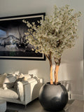 Mat Gun Metal Globe avec Personnalisé Made Fleurs de Cerisier Arbre