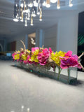Casa Moderna Glass Pot avec Rose Vandas et Vert Cymbidiums
