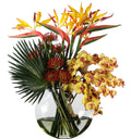Vase Lune avec Tropical Fleurs