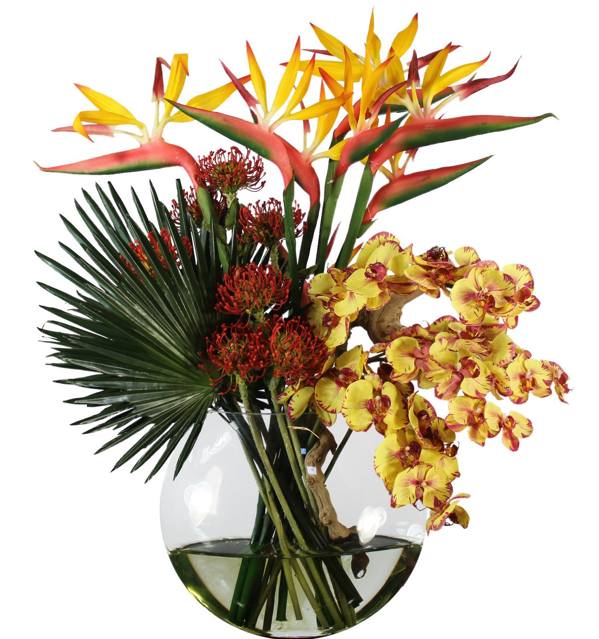 Vase Lune avec Tropical Fleurs