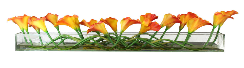 122 Cm Casa Moderna Pot Plateau en Verre avec Mango Arums