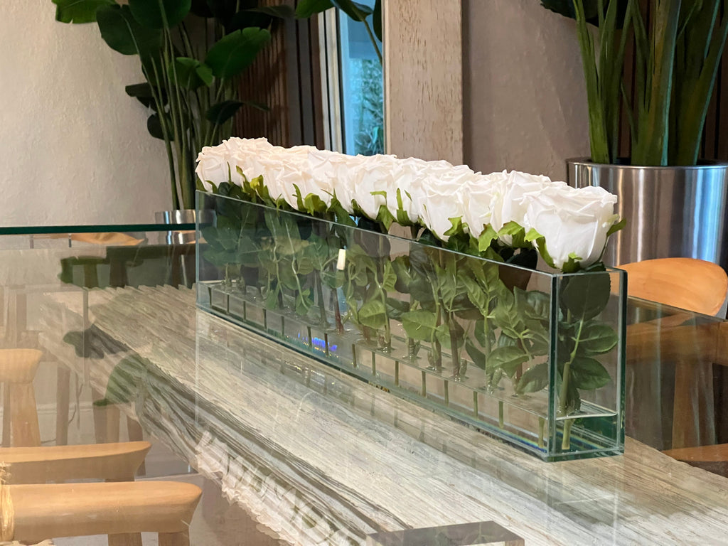 91 Cm Skinny Casa Moderna avec Blanc Roses