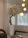 Mat Beige St. Tropez Pot avec Personnalisé Made Blanc Fleurs de Cerisier Arbre