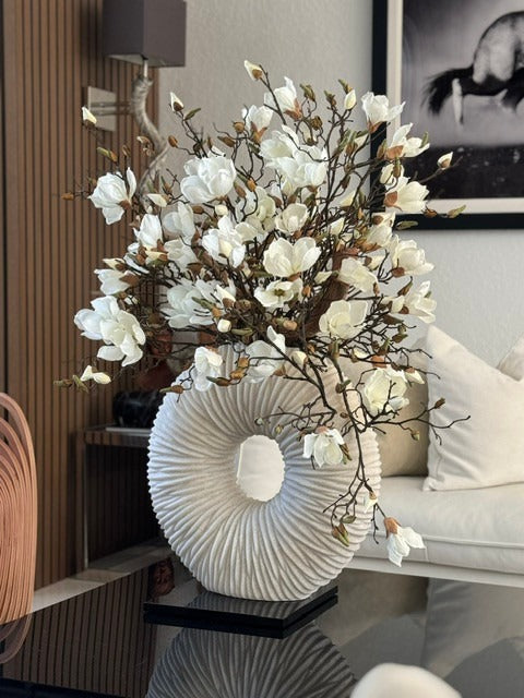 Grand Eternity Vase avec Magnolias et Bois Flotté
