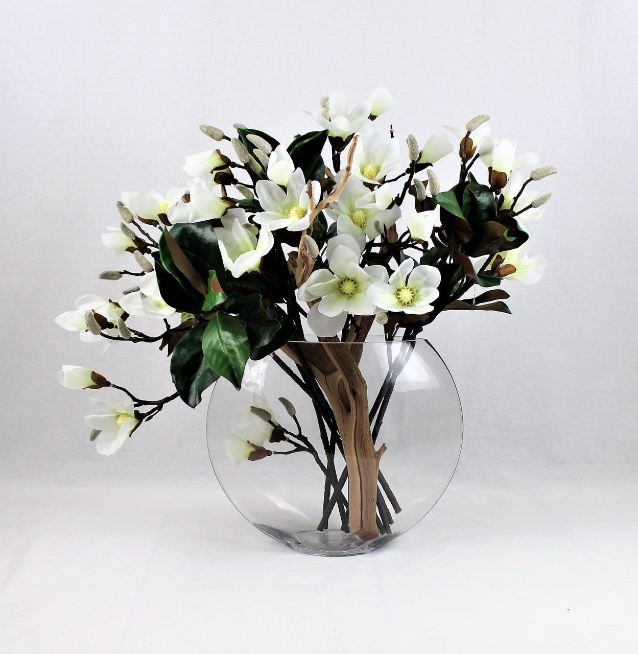 Vase Lune avec Blanc Magnolias