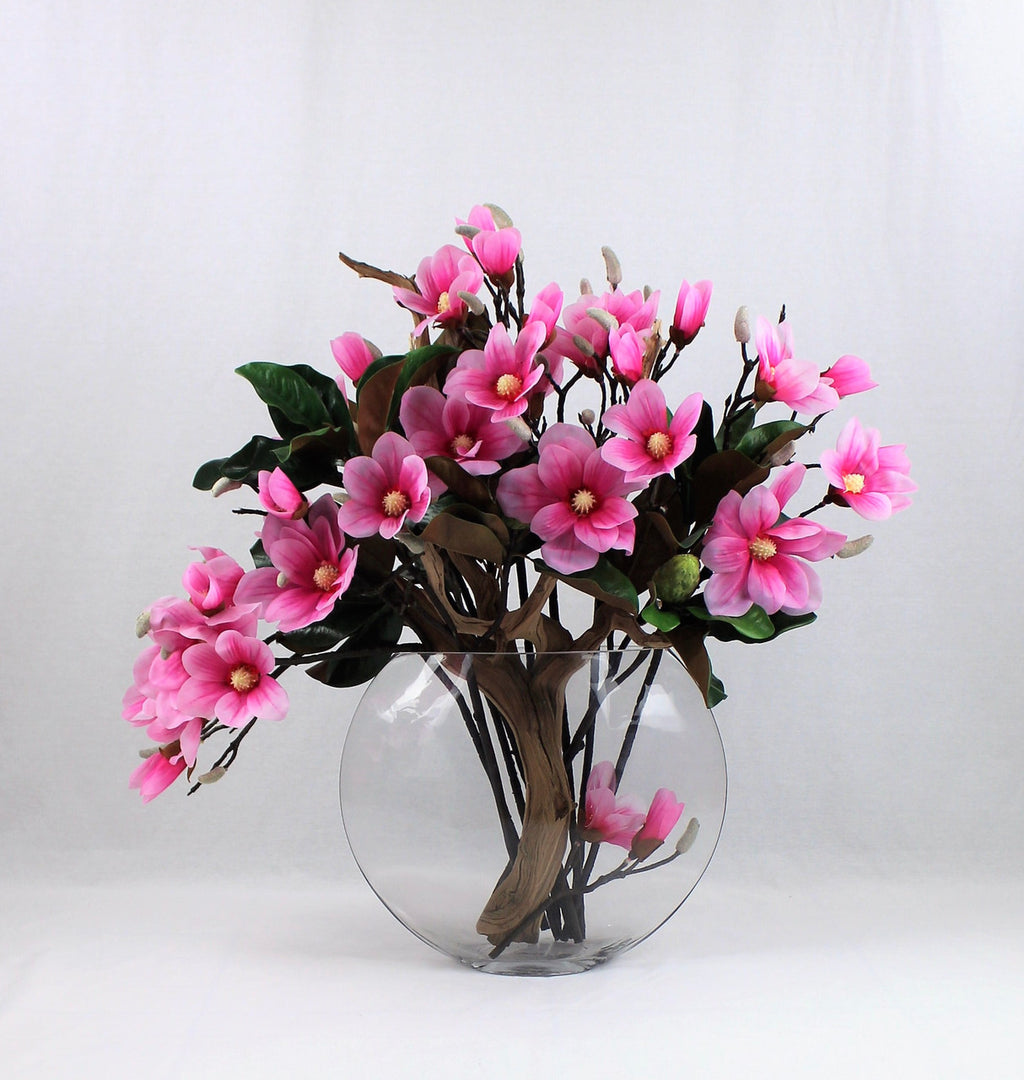 Vase Lune avec Rose Magnolias