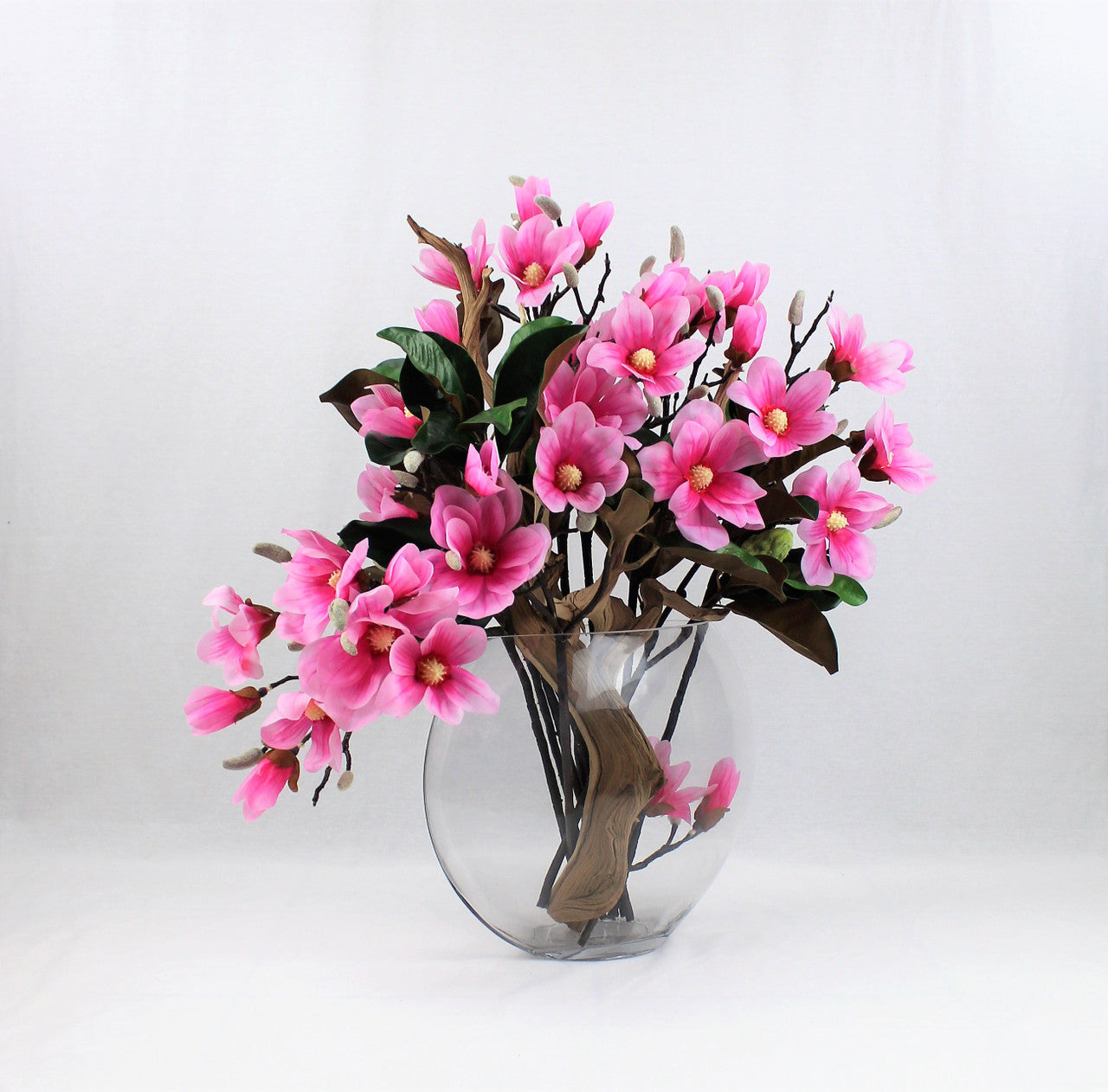 Vase Lune avec Rose Magnolias