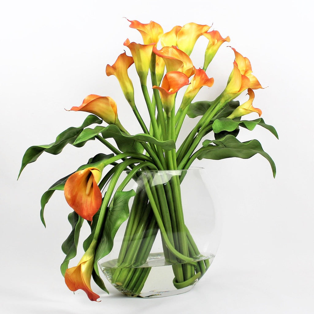 Vase Lune avec Mango Arums