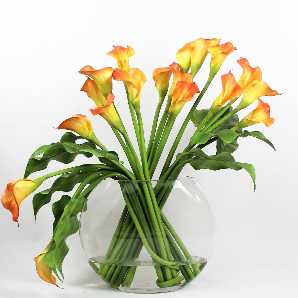 Vase Lune avec Mango Arums