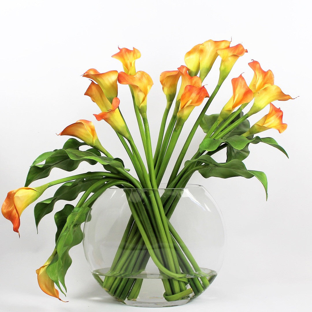 Vase Lune avec Mango Arums