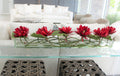 122 Cm Casa Moderna Pot Plateau en Verre avec Rouge Water Lilies