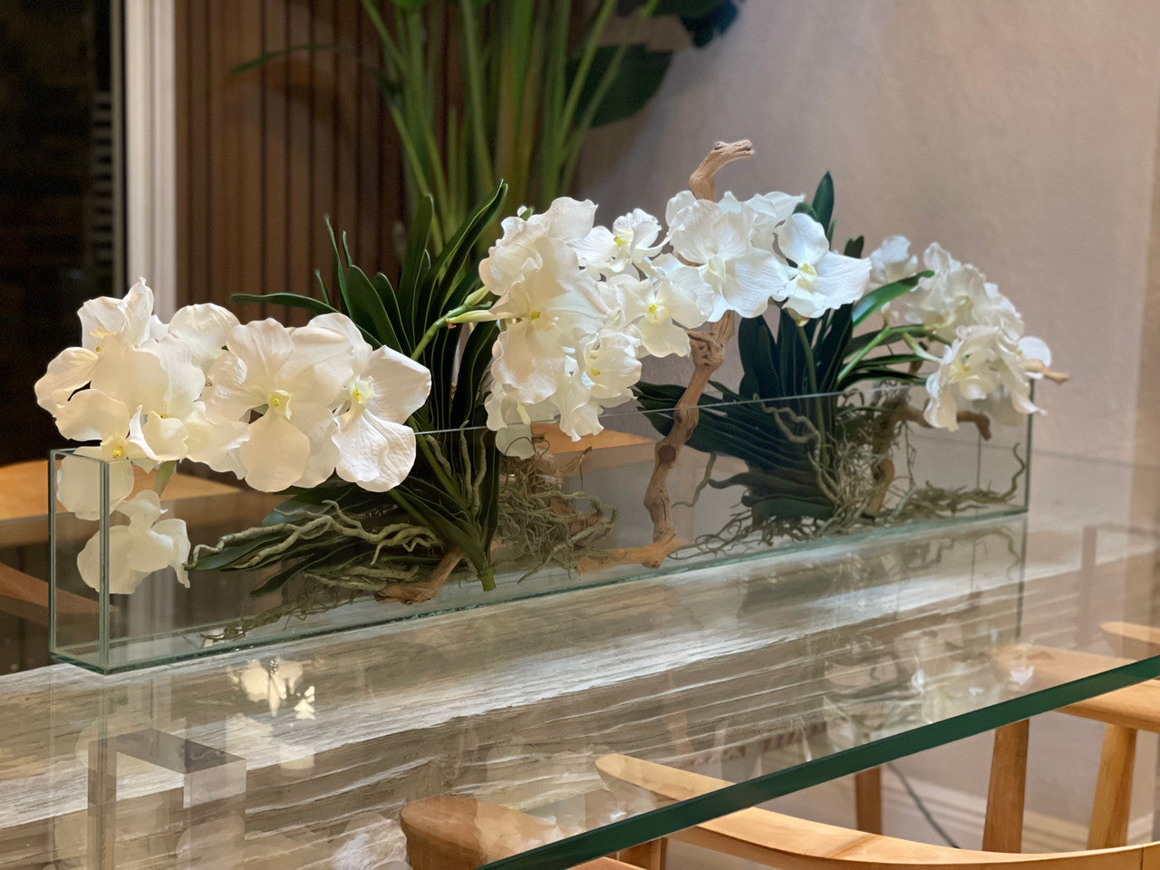122 Cm Slim Casa Moderna avec Blanc Orchidées Vanda.