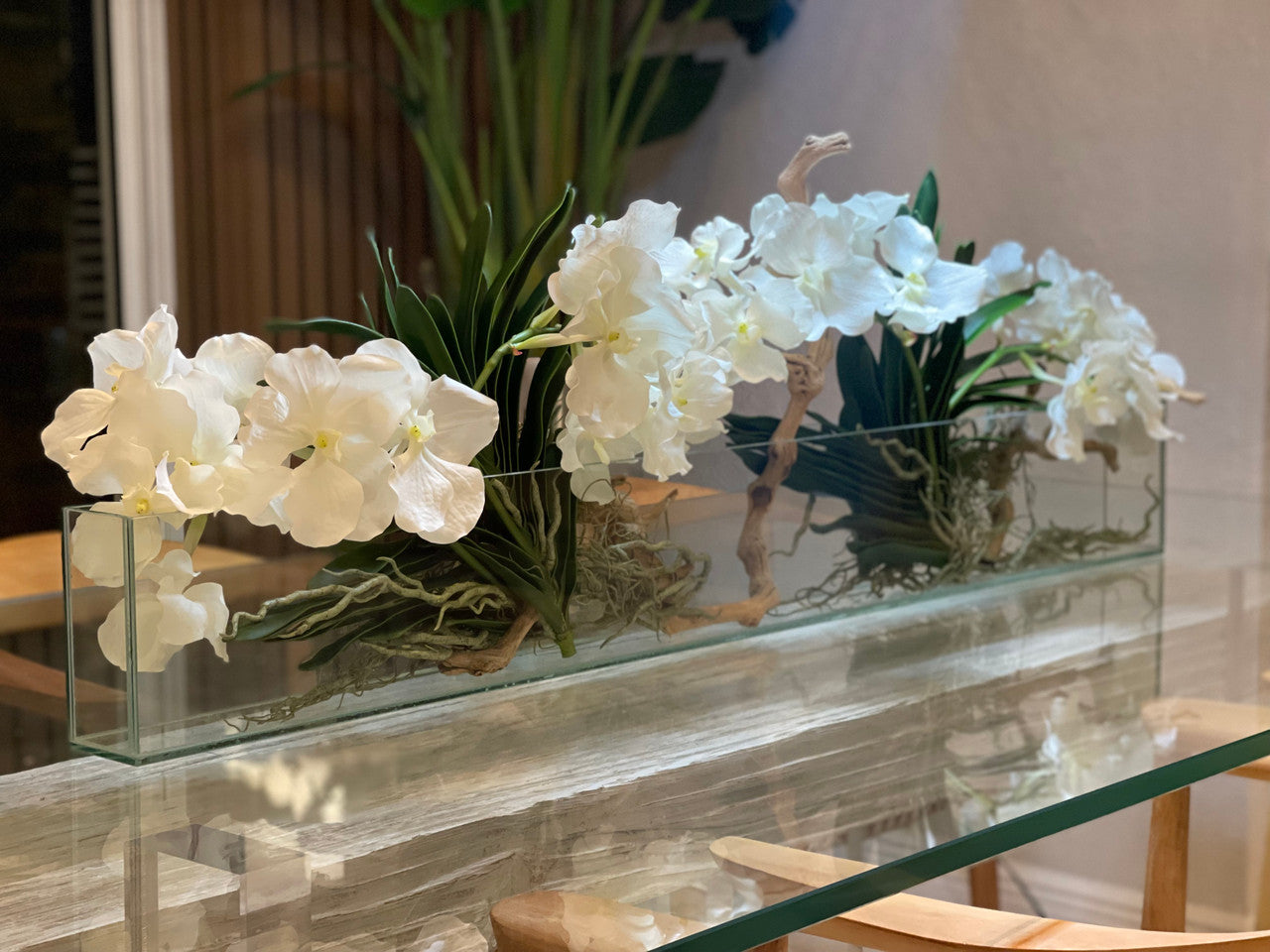 91 Cm Slim Casa Moderna avec Blanc Orchidées Vanda.