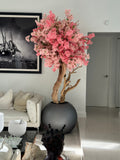 Mat Gun Metal Globe avec Personnalisé Made Two Tone Made Fleurs de Cerisier Arbre