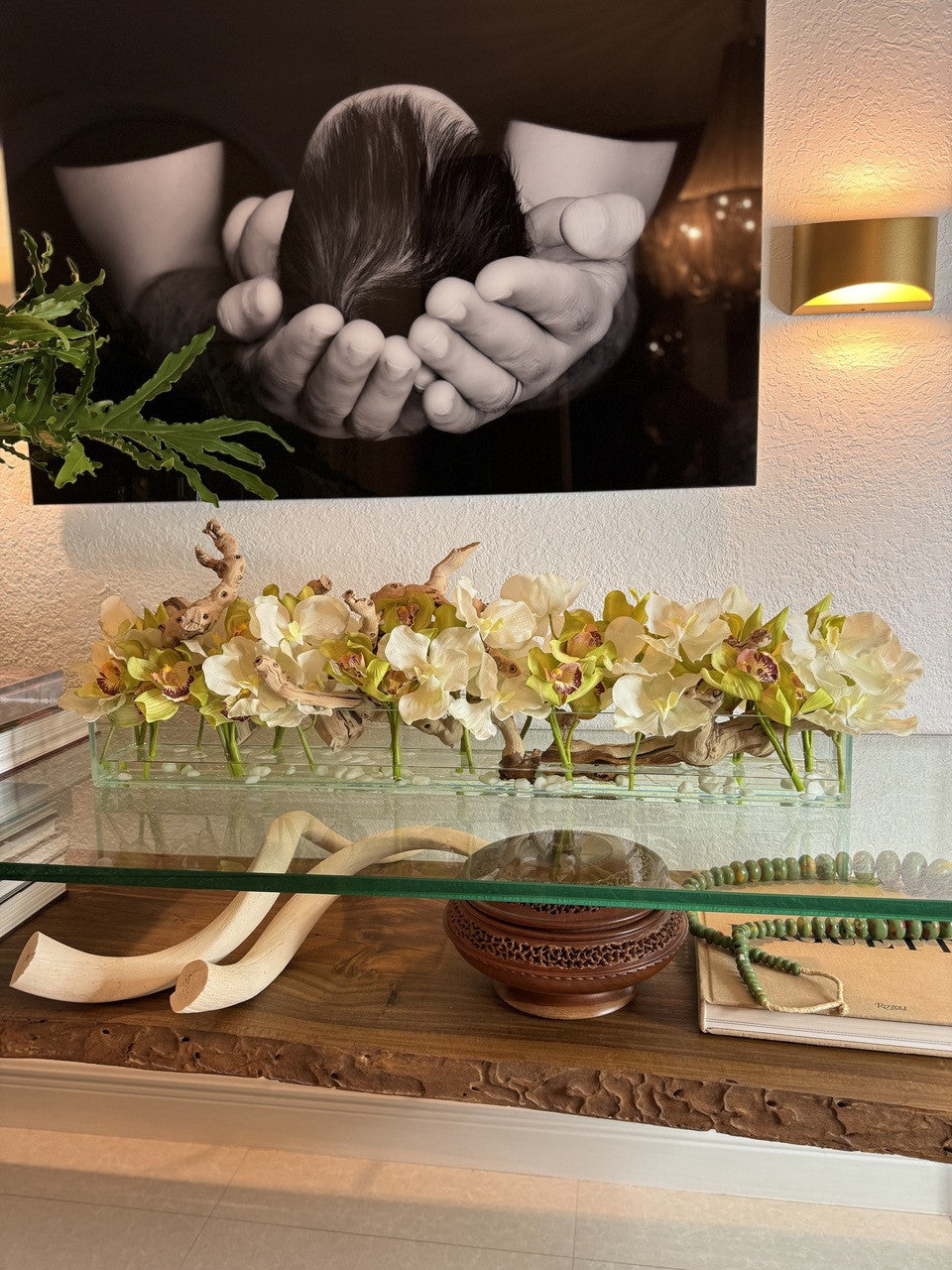 Casa Moderna avec Blanc Vandas et Vert Cymbidiums
