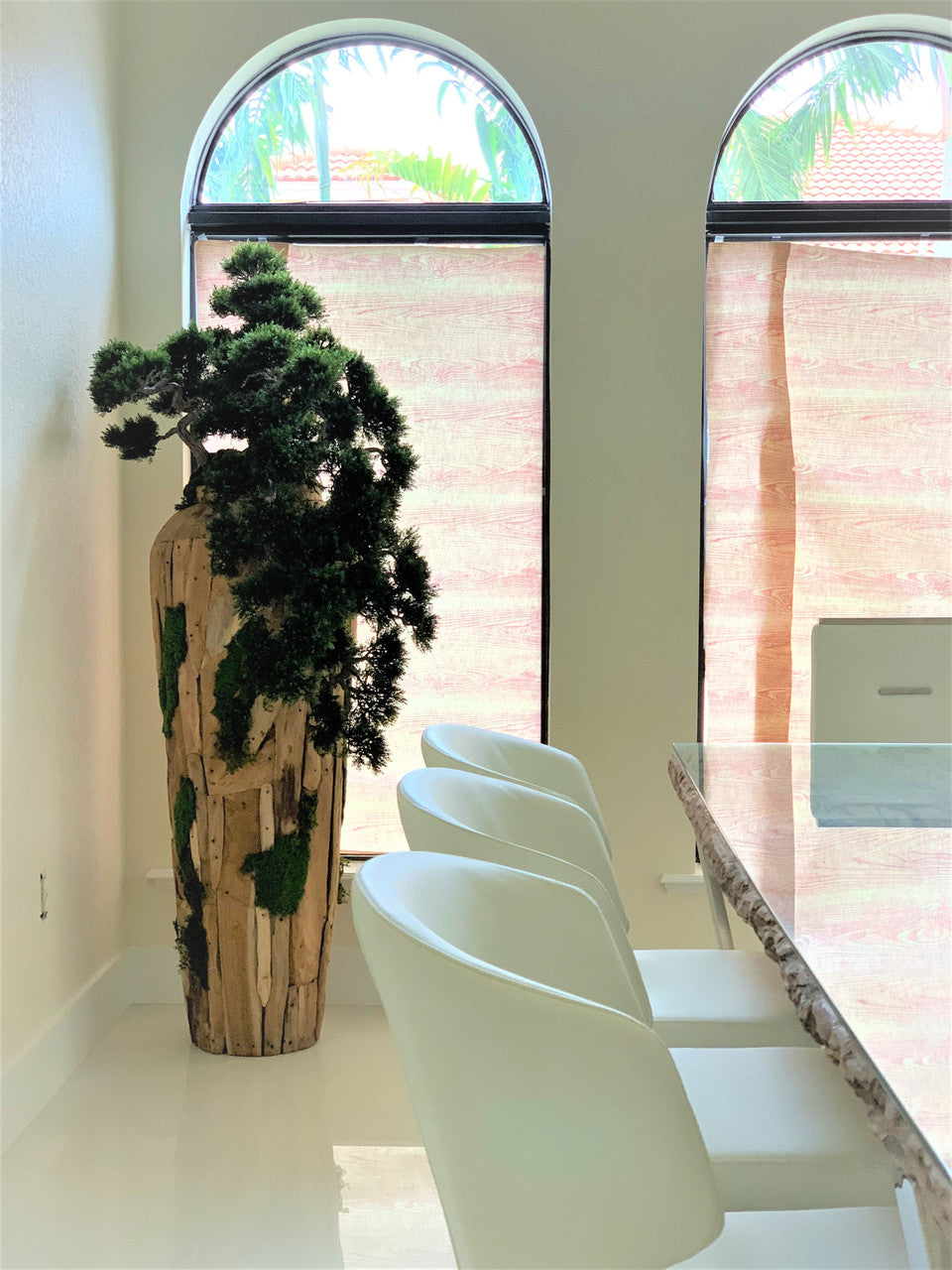 Très Grand Trailing Cedar Bonsaï sur One-de-A-Kind Teak Pot