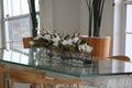 91 Cm Casa Moderna Pot Plateau en Verre avec Blanc Magnolias