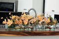 91 Cm Casa Moderna Pot Plateau en Verre avec Peach Magnolias