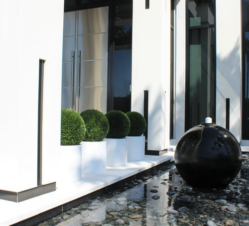 51 Cm Topiaire avec Max Fibre de Verre Vase