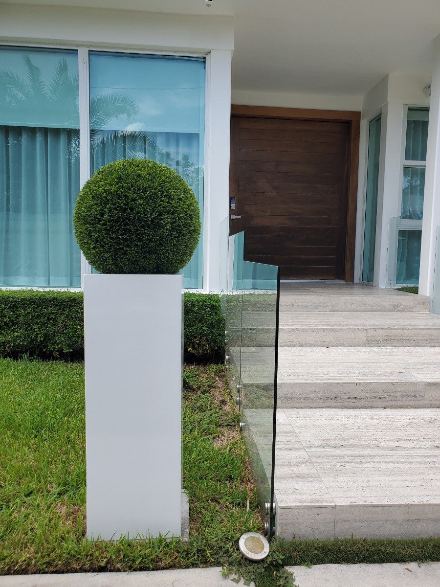 51 Cm Topiaire avec Yang Fibre de Verre Vase