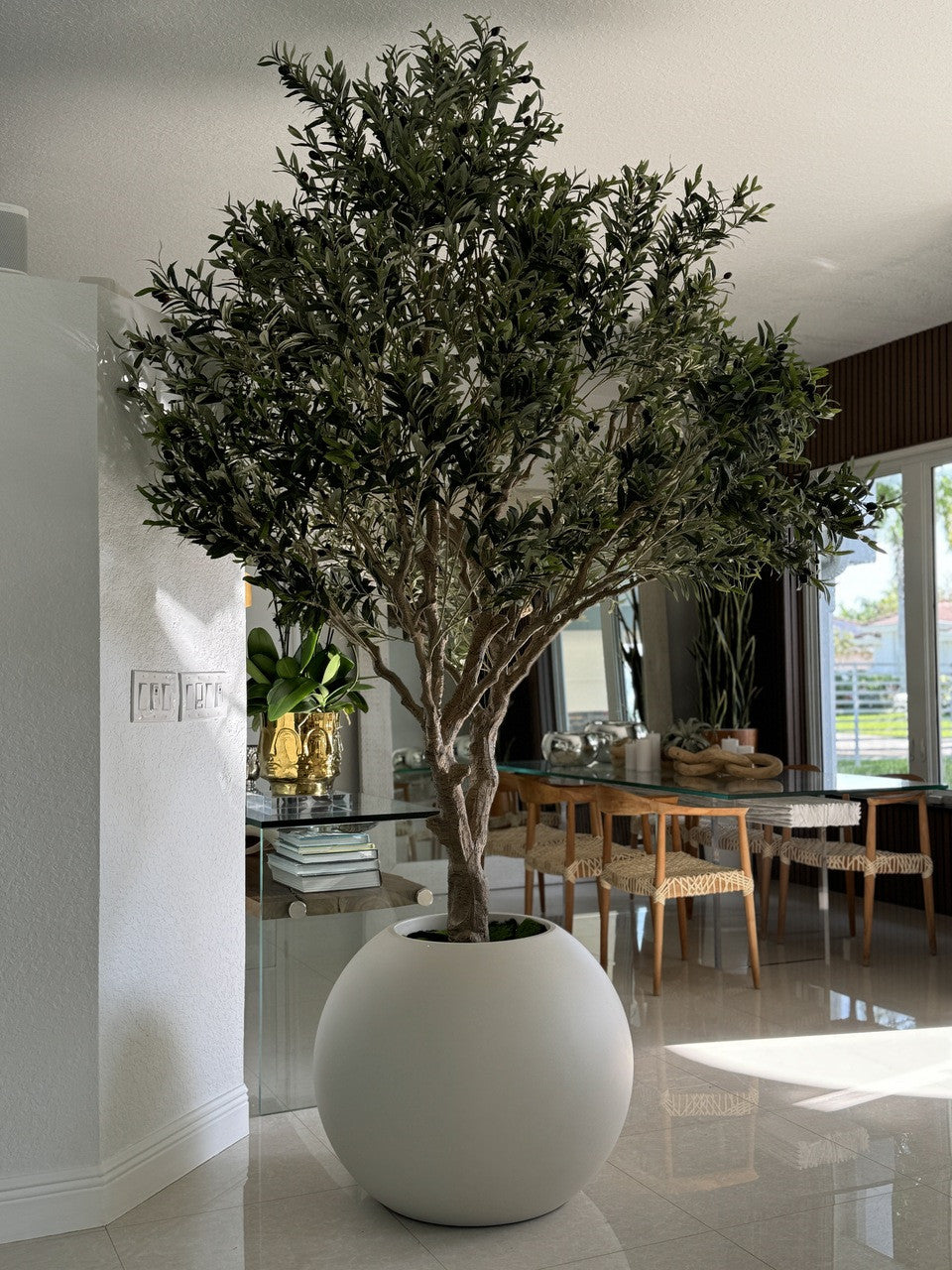 Olivier en Mat Beige 76 Cm Pot Globe