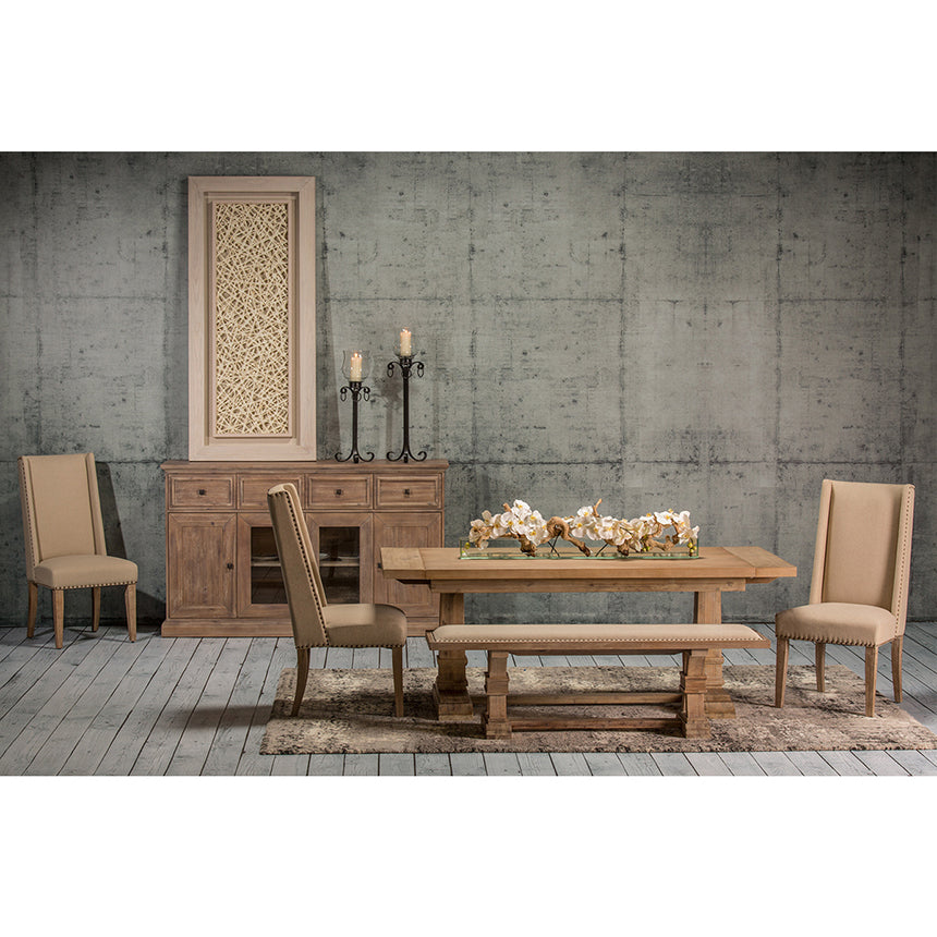 122 Cm Casa Moderna Pot Plateau en Verre avec Blanc Orchidées