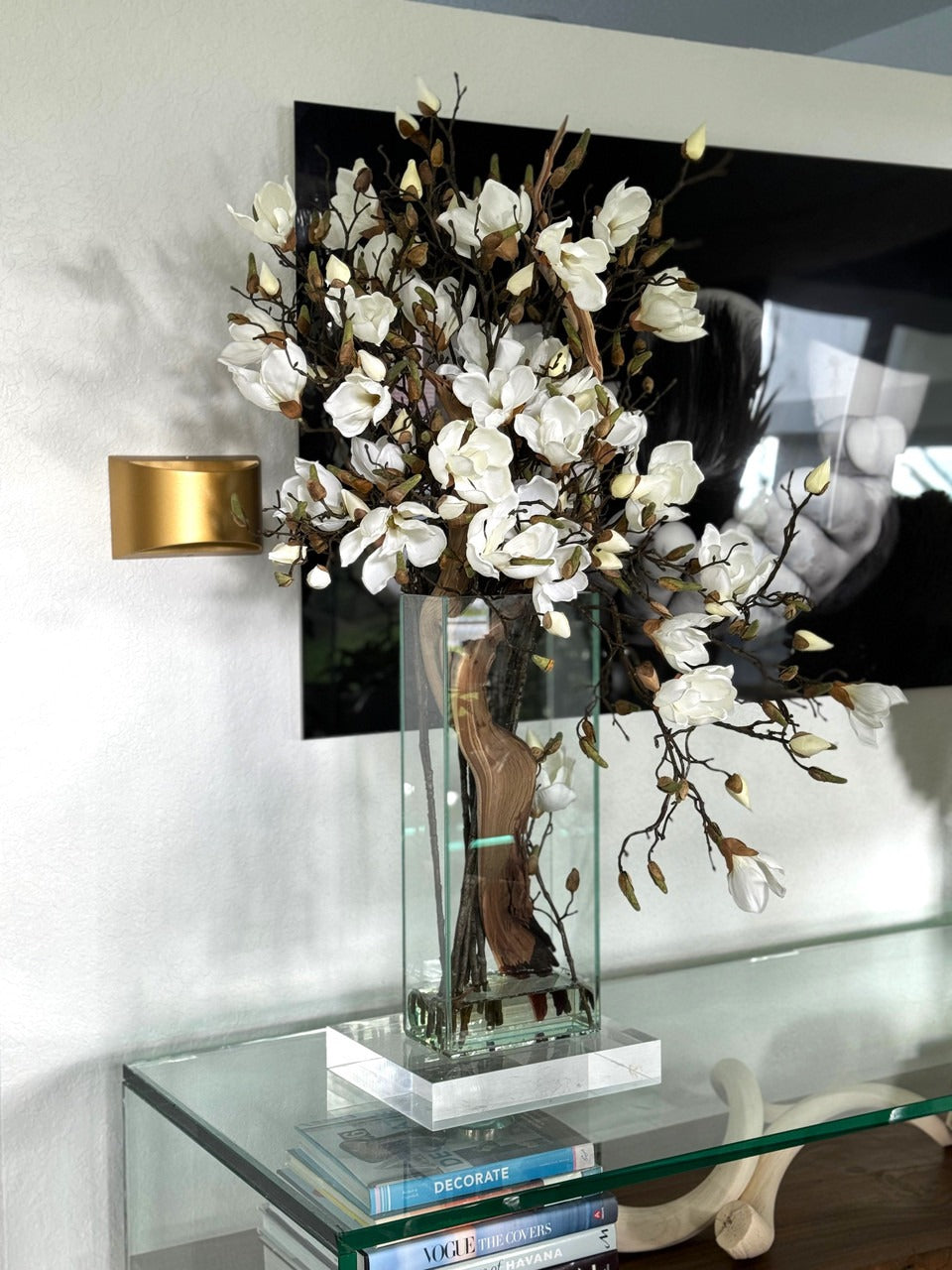 Blanc Magnolias en 51 Cm Haut Casa Moderna