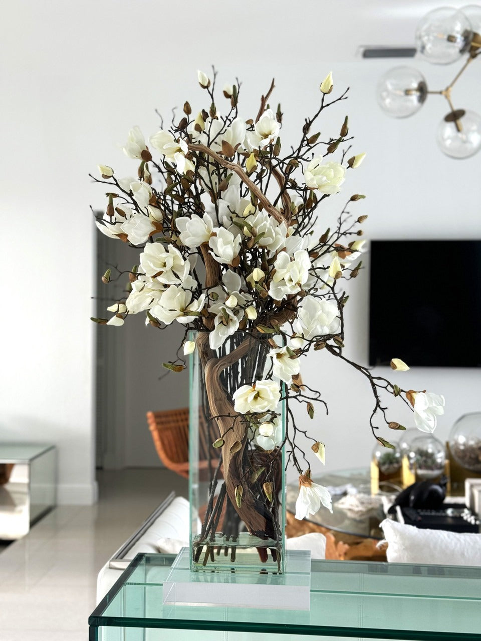 Blanc Magnolias en 51 Cm Haut Casa Moderna