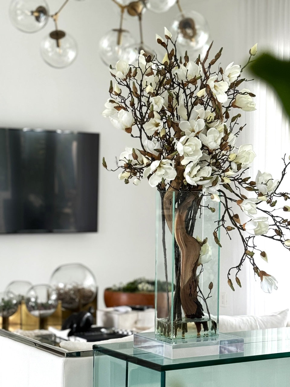 Blanc Magnolias en 51 Cm Haut Casa Moderna