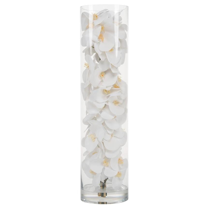 Cylindre en Verre avec Blanc Orchidées Phalaenopsis