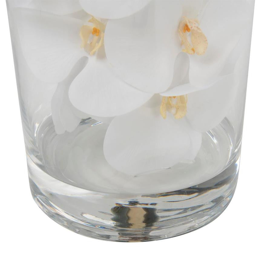 Cylindre en Verre avec Blanc Orchidées Phalaenopsis