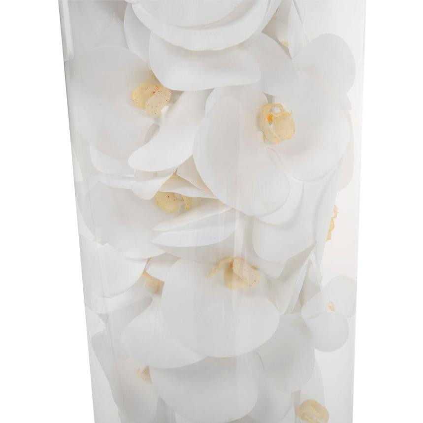 Cylindre en Verre avec Blanc Orchidées Phalaenopsis