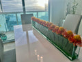 122 Cm Skinny Casa Moderna avec Orange / Jaune Protea Fleurs