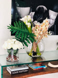 Vase Lune avec Cymbidiums et Arums