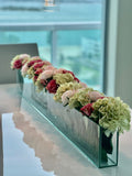 91 Cm Skinny Casa Moderna Vase avec Hortensias et Roses