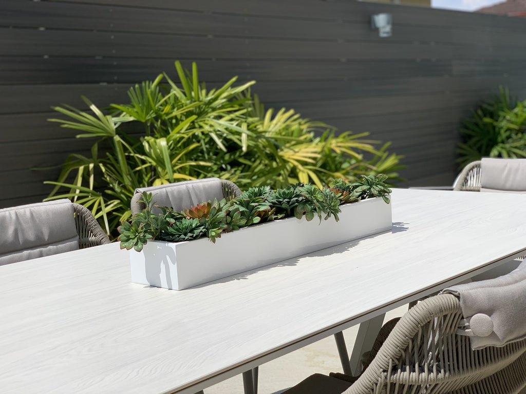 81 Cm Balcony Fibre de Verre Pot avec Succulentes