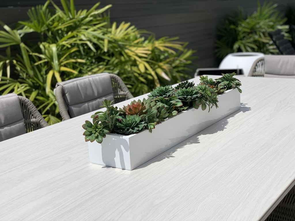 81 Cm Balcony Fibre de Verre Pot avec Succulentes