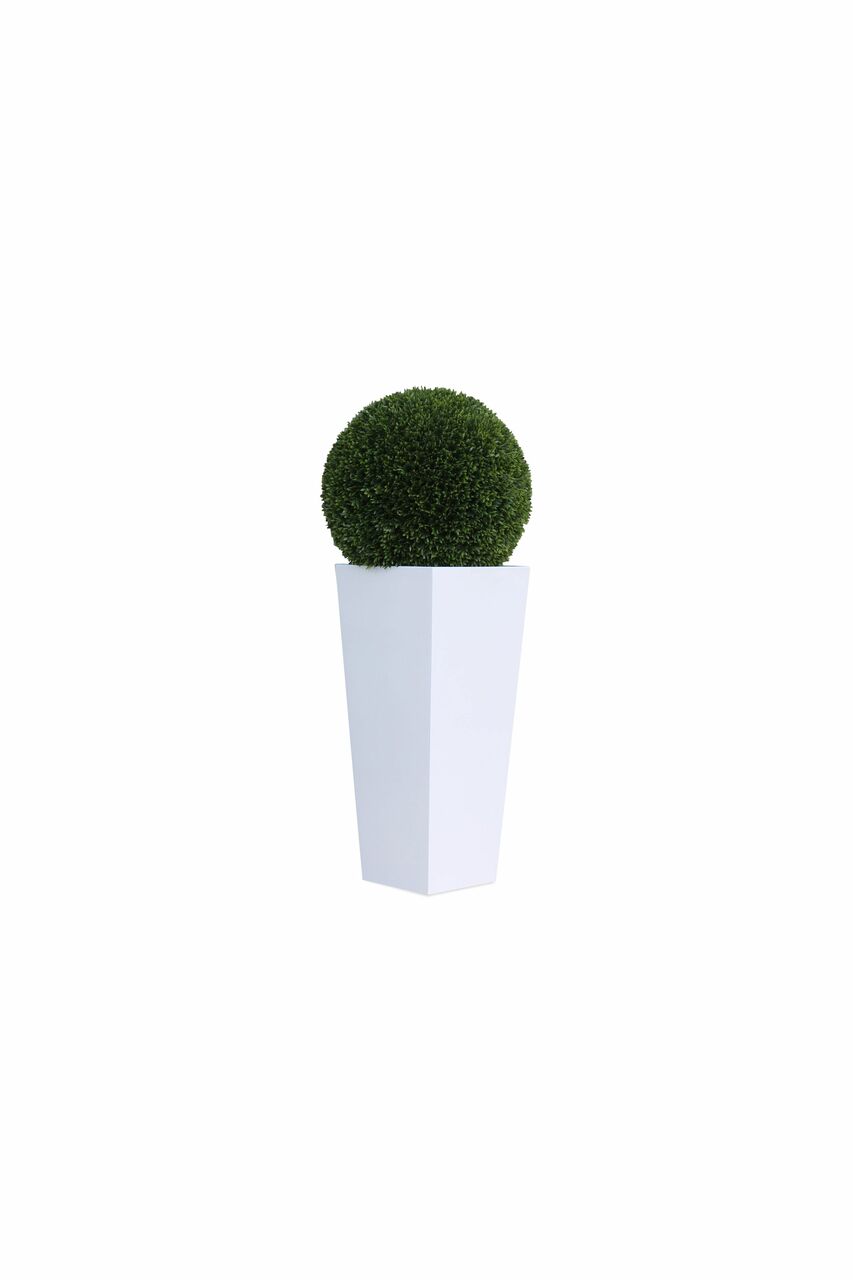 51 Cm Topiaire avec Moyen Beau Fibre de Verre Vase
