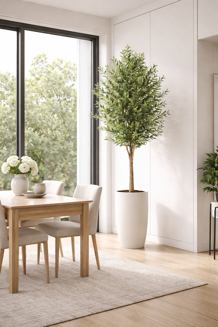 Artificiel Olivier en Mat Beige Lisbon Pot