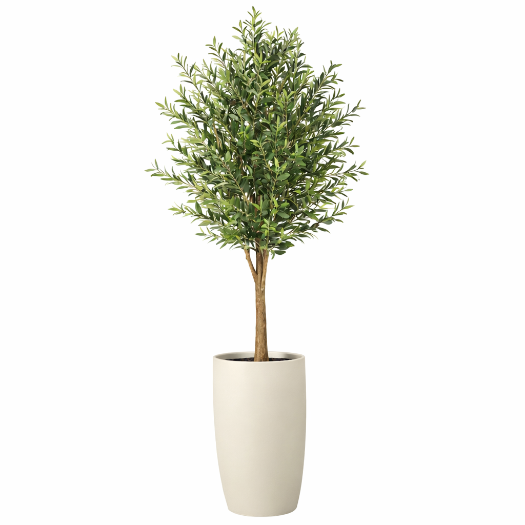 Artificiel Olivier en Mat Beige Lisbon Pot